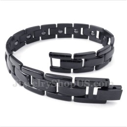 Bracelet Aimanté En Titane Noir Pour Homme