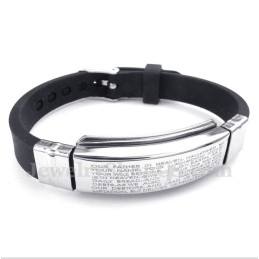 Bracelet Pour Homme En Titane Et Caoutchouc Avec Versets Bibliques