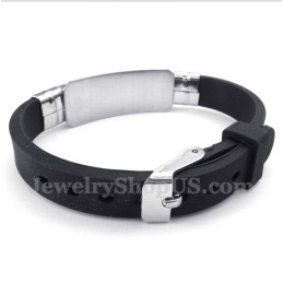 Bracelet Pour Homme En Titane Et Caoutchouc Avec Versets Bibliques