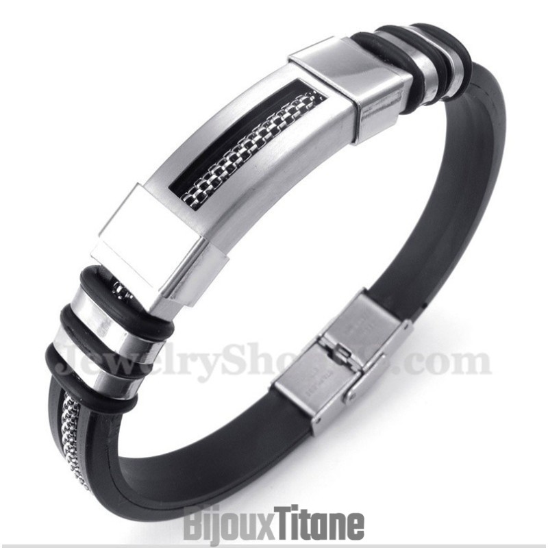 Bracelet En Caoutchouc Titane Pour Homme Bracelet En Caoutchouc Titane Pour Homme