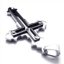 Pendentif Croix Tendance En Titane (Noir)