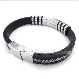 Bracelet En Caoutchouc Et Titane Pour Homme