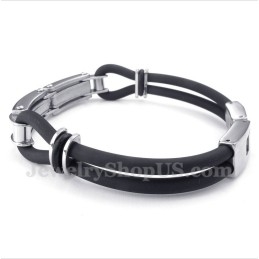 Bracelet Câble En Caoutchouc Et Titane Pour Homme