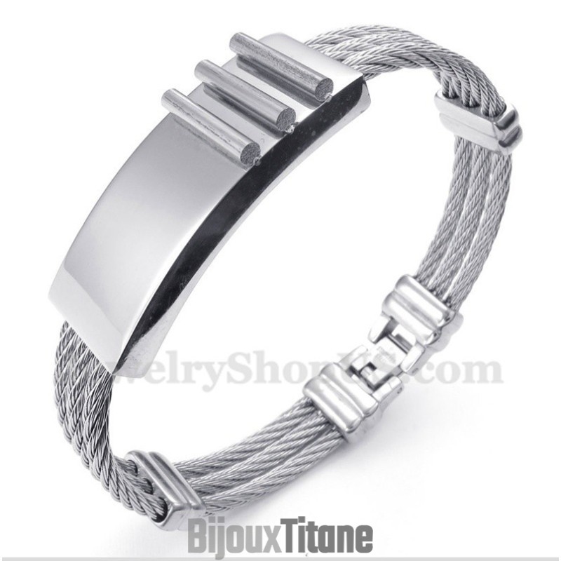 Bracelet Câble En Titane Pour Homme