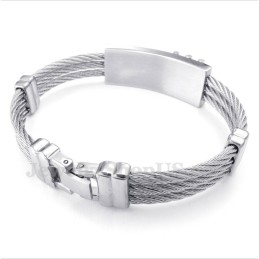Bracelet Câble En Titane Pour Homme