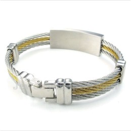 Bracelet Câble En Titane Pour Homme, Motif Méandre Grec