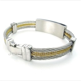 Bracelet Câble En Titane Pour Homme, Motif Méandre Grec