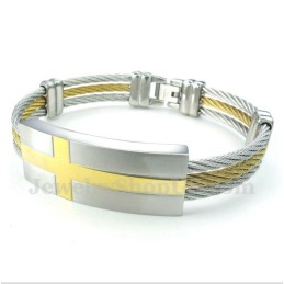 Bracelet Homme En Titane Avec Câble Croisé