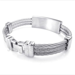 Bracelet Câble En Titane Pour Homme
