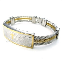 Bracelet Homme En Titane Avec Verset Biblique