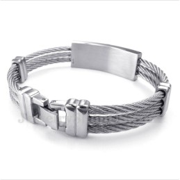 Bracelet Câble En Titane Pour Homme