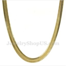 Collier Serpent En Titane Et Or Pour Homme De 50 Cm