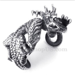 Bracelet Dragon En Titane Moulé Pour Homme