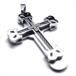 Pendentif Croix Sport Mode Titane (Noir)