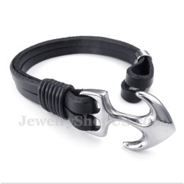 Bracelet Ancre En Cuir Pour Homme