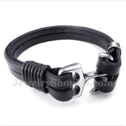 Bracelet Ancre En Cuir Pour Homme