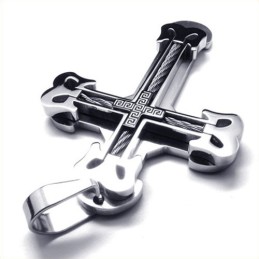 Pendentif Croix Sport Mode Titane (Noir)