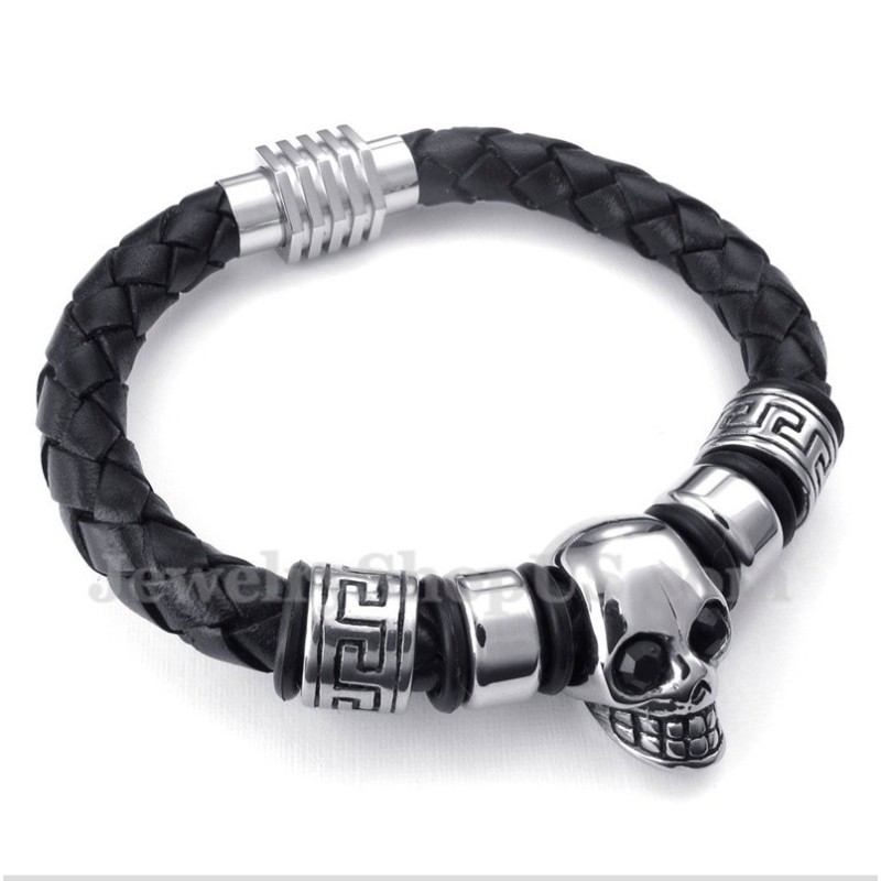 Bracelet En Cuir Et Titane Pour Homme Bracelet En Cuir Et Titane Pour Homme
