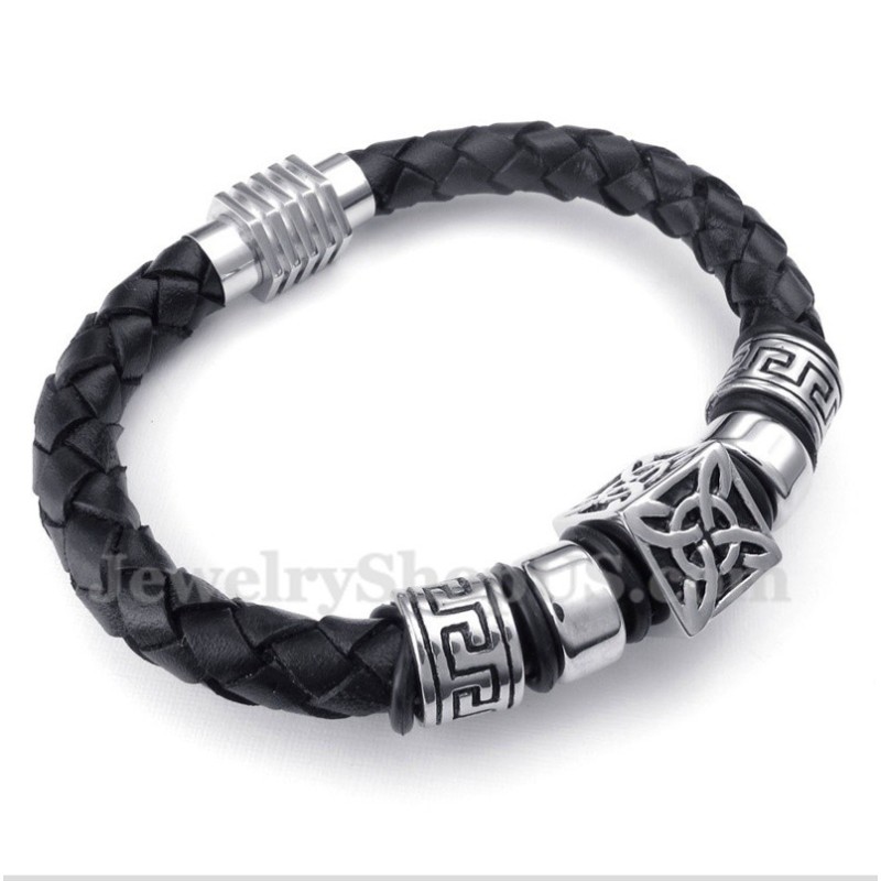 Bracelet En Cuir Et Titane Pour Homme Bracelet En Cuir Et Titane Pour Homme
