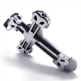 Pendentif Croix Sport Mode Titane (Argent)