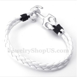 Bracelet Ancre En Cuir Pour Homme