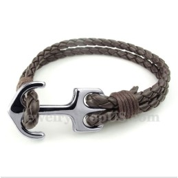 Bracelet Ancre En Cuir Pour Homme
