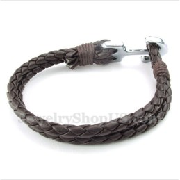 Bracelet Ancre En Cuir Pour Homme