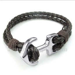 Bracelet Ancre En Cuir Pour Homme