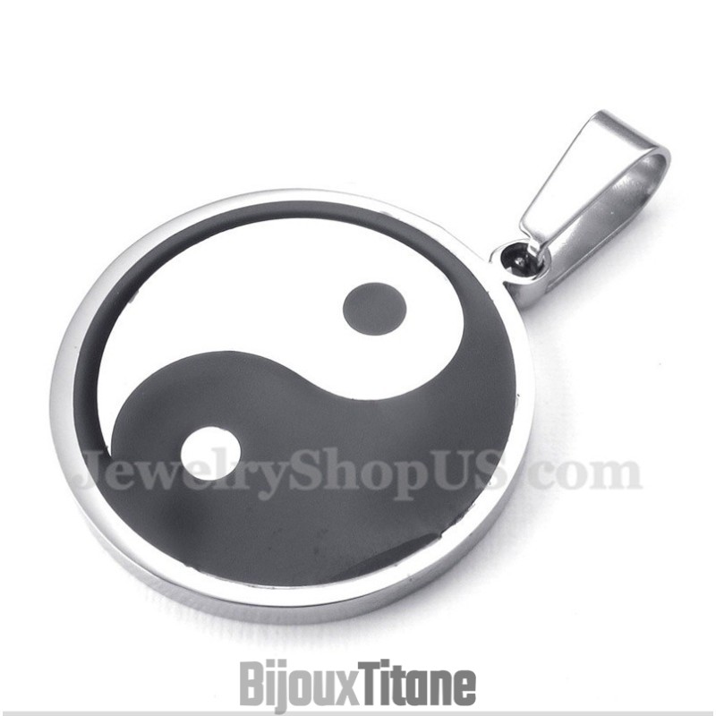Pendentif Tai Chi En Titane Pour Homme Avec Chaîne Offerte Pendentif Tai Chi En Titane Pour Homme Avec Chaîne Offerte
