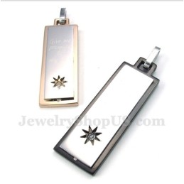 Pendentif Couple En Titane Avec Chaîne Offerte (Une Paire)