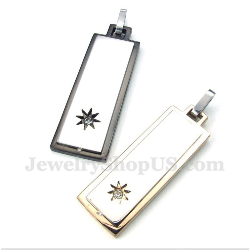 Pendentif Couple En Titane Avec Chaîne Offerte (Une Paire)