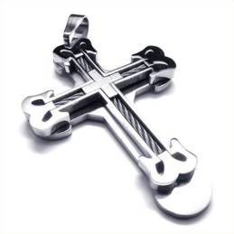 Pendentif Croix Sport Mode Titane (Argent)