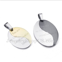 Pendentif Couple En Titane Avec Chaîne Offerte (Une Paire)