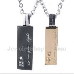 Pendentif Couple Amoureux En Titane Avec Chaîne Offerte (Une Paire)
