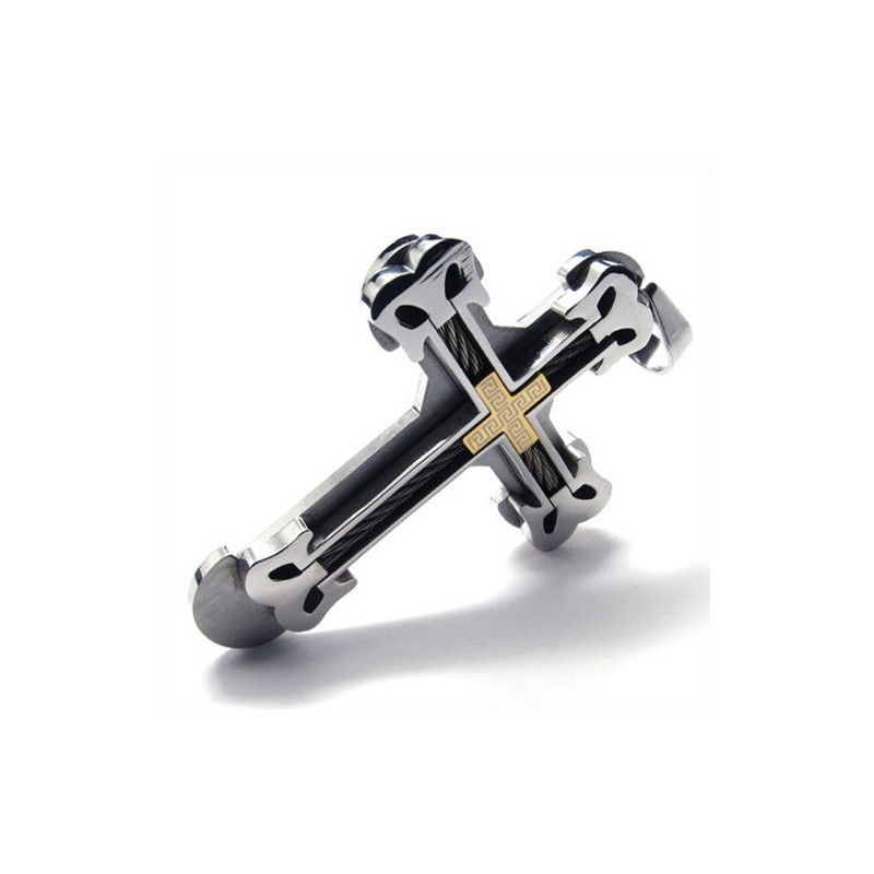 Pendentif Croix Sport Mode Titane (Doré)