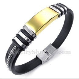 Bracelet En Caoutchouc Et Titane Pour Homme