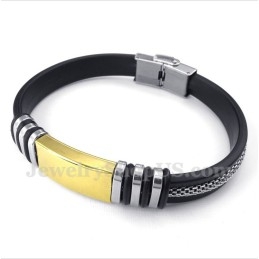 Bracelet En Caoutchouc Et Titane Pour Homme
