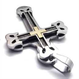 Pendentif Croix Sport Mode Titane (Doré)