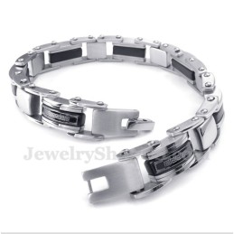 Bracelet Homme En Titane Noir À Motif Méandre Grec