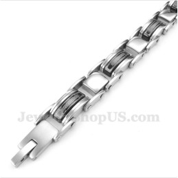 Bracelet Homme En Titane Noir À Motif Méandre Grec
