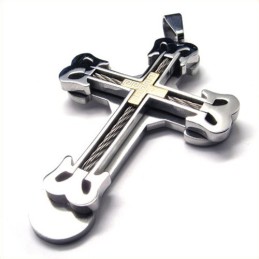 Pendentif Croix Sport Mode Titane (Doré)