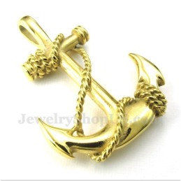 Pendentif Ancre En Titane Et Or Pour Homme Avec Chaîne Offerte