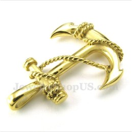 Pendentif Ancre En Titane Et Or Pour Homme Avec Chaîne Offerte