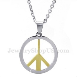 Pendentif Signe De La Paix En Titane Pour Homme Avec Chaîne Offerte