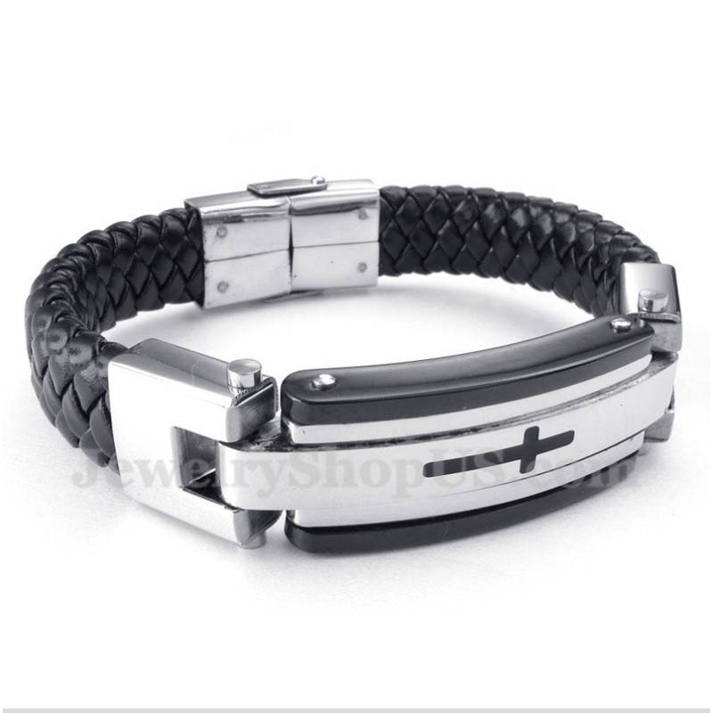 Bracelet En Cuir Et Titane Pour Homme Bracelet En Cuir Et Titane Pour Homme