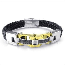 Bracelet En Cuir Et Fibre De Carbone Et Titane Pour Homme