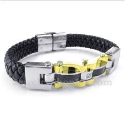 Bracelet En Cuir Et Fibre De Carbone Et Titane Pour Homme
