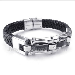 Bracelet En Cuir Et Fibre De Carbone Et Titane Pour Homme