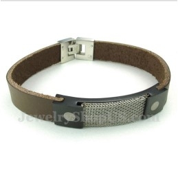 Bracelet En Cuir Et Maille Armure Titane Pour Homme