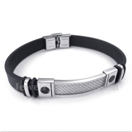 Bracelet En Caoutchouc Et Fibre De Carbone Et Titane Pour Homme